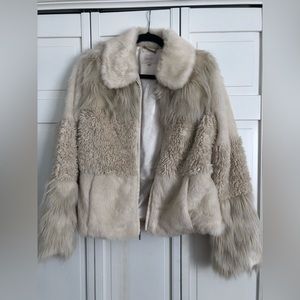 Laundry by Shelly Segal White Faux Fur Coat